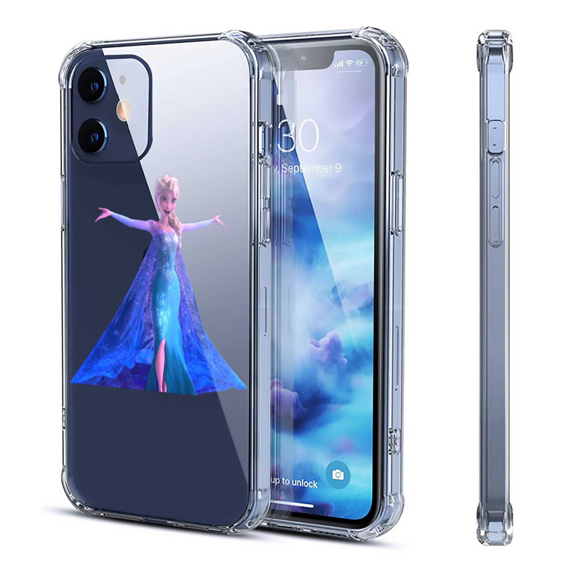 （画像用） アナと雪の女王 アンナ エルサ Frozen Anna Elsa 【iPhone 12シリーズ対応】透明スマホケース（クリアソフトケース）